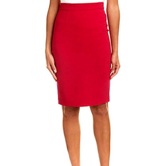 red pencil skirt suit